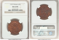 3-Piece Lot of Certified Assorted Issues, 1) Louis XVI Sol 1791-D - MS62 Brown NGC, Lyon mint, KM578.5 2) Republic 10 Centimes 1904 - MS63 Red and Bro...