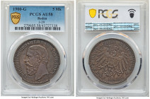 Baden. Friedrich I 5 Mark 1900-G AU58 PCGS, Karlsruhe mint, KM268, J-29. 

HID09801242017

© 2022 Heritage Auctions | All Rights Reserved