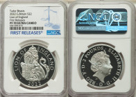 Elizabeth II silver Proof "Lion of England" 2 Pounds (1 oz) 2022 PR70 Ultra Cameo NGC, KM-Unl. Royal Tudor Beasts series. First Releases. Sold with or...