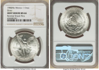 Estados Unidos silver Mint Error - Reverse Struck Through Onza 1984-Mo MS66 NGC, Mexico City mint, KM494.1. A popular strike through error in an espec...