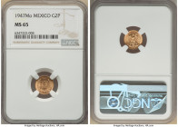 Estados Unidos gold 2 Pesos 1947-Mo MS65 NGC, Mexico City mint, KM461. 

HID09801242017

© 2022 Heritage Auctions | All Rights Reserved
