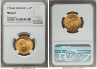 Republic gold 10 Pesos 1906-M MS63+ NGC, Mexico City mint, KM473. 

HID09801242017

© 2022 Heritage Auctions | All Rights Reserved
