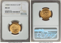 Republic gold 10 Pesos 1908-M MS64 NGC, Mexico City mint, KM473. 

HID09801242017

© 2022 Heritage Auctions | All Rights Reserved