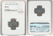 USA Administration 20 Centavos 1910-S MS62 NGC, San Francisco mint, KM170. 

HID09801242017

© 2022 Heritage Auctions | All Rights Reserved