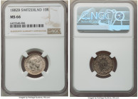 Confederation 10 Rappen 1882-B MS66 NGC, Bern mint, KM27. 

HID09801242017

© 2022 Heritage Auctions | All Rights Reserved