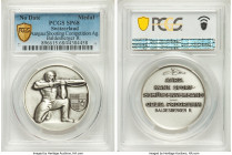 Confederation Pair of Certified Specimen "Aargau Shooting Competition" Medals ND PCGS, 1) silver Medal - SP68 2) gilt cupro-nickel Medal - SP69 Both m...