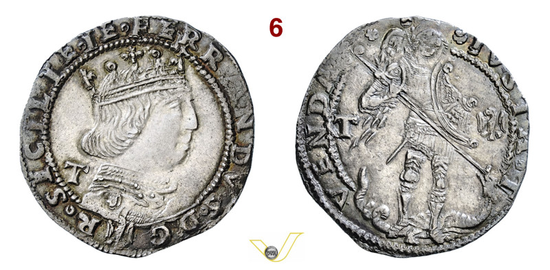 AQUILA (L') FERDINANDO I D'ARAGONA (1458-1494) Coronato D/ Busto coronato e diet...