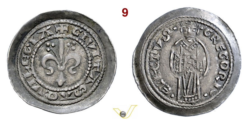 AQUILEIA GREGORIO DI MONTELONGO (1251-1269) Denaro (1251-1256) D/ Il Patriarca s...