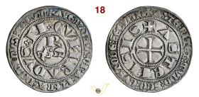 ASTI COMUNE (1140-1336) Grosso Tornese D/ lettere REX a triangolo entro doppio giro di legenda R/ Croce patente entro doppio giro di legenda MIR 30 CN...