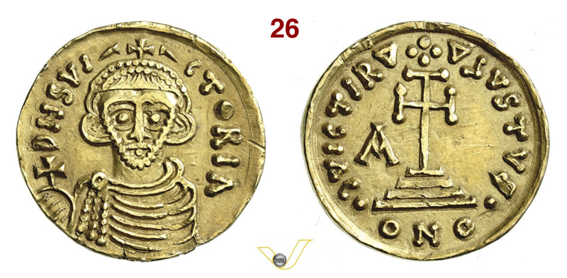 (§) BENEVENTO ARICHI II, Principe (0774-787) Solido D/ Busto frontale con globo ...