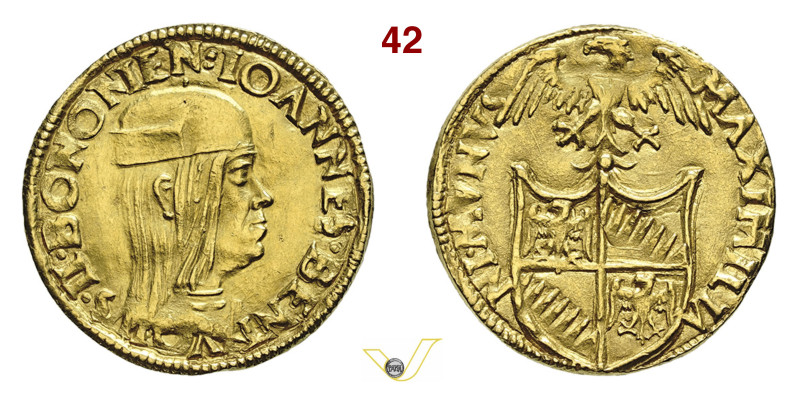 BOLOGNA GIOVANNI II BENTIVOGLIO (1494-1509) Ducato s.d. D/ Busto corazzato con b...