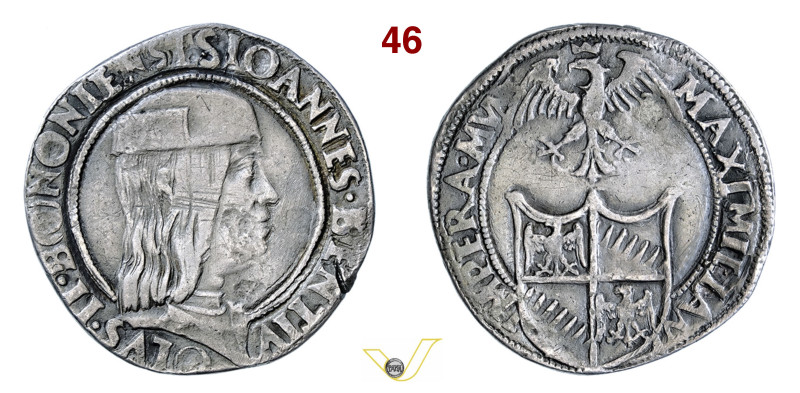 BOLOGNA GIOVANNI II BENTIVOGLIO (1494-1509) Da 8 Bolognini s.d. D/ Busto corazza...