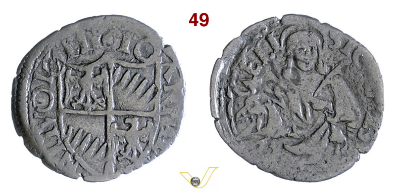 BOLOGNA GIOVANNI II BENTIVOGLIO (1494-1509) Quattrino s.d. D/ Stemma R/ Mezza fi...