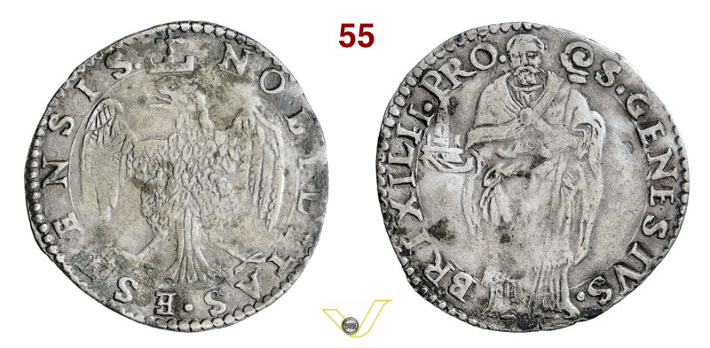 BRESCELLO ALFONSO II D'ESTE (1570-1595) Giulio s.d. D/ Aquila coronata ad ali sp...