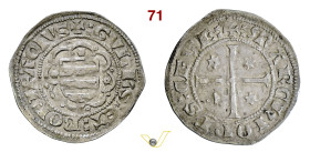 CEVA GUGLIELMO e BONIFACIO (1324-1326) Grosso D/ Stemma entro cornice di otto archi R/ Croce con stelle nei quarti MIR 370 CNI 1/3 Ag g 2,57 mm 27 BB