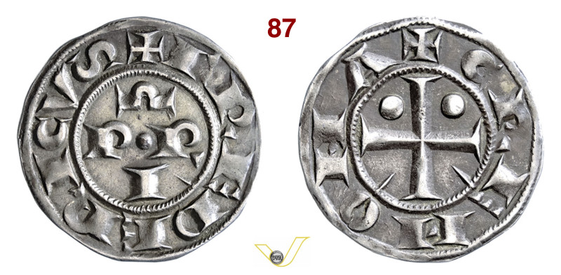 CREMONA COMUNE (1155-1330) Grosso da 6 Denari imperiali D/ lettere P R I su due ...