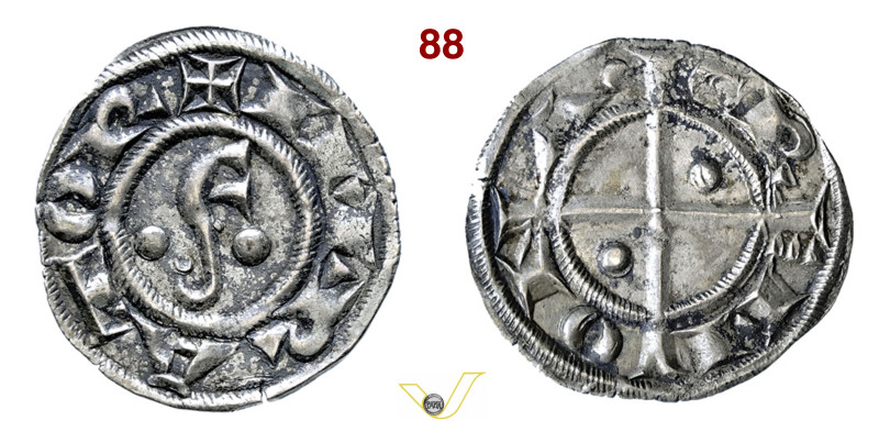 CREMONA COMUNE (1155-1330) Grosso da 4 Denari imperiali D/ Grande F accantonata ...