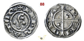 CREMONA COMUNE (1155-1330) Grosso da 4 Denari imperiali D/ Grande F accantonata da due globetti R/ Croce intersecante la legenda e due globetti nei qu...