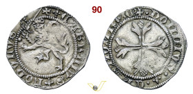 CREMONA CABRINO FONDULO (1413-1420) Mezzo Grosso D/ Leone rampante con spada R/ Croce fiorata MIR 303 CNI 8/10 B.S.C. 25 Ag g 0,84 mm 18 BB