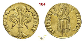 FIRENZE REPUBBLICA (XIII Secolo - 1532) Fiorino d'oro (1267-1303) IV serie, simbolo chiave (signore di zecca sconosciuto) D/ Grande giglio R/ San Giov...