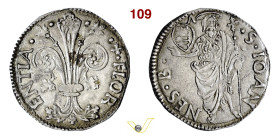 FIRENZE REPUBBLICA (XIII Secolo - 1532) Grosso da 6 Soldi e 8 Denari (1486, I semestre) stemma Pandolfini sormontato da A (Angelo di Pandolfo di Giann...