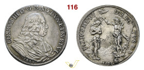 FIRENZE COSIMO III DE' MEDICI (1670-1723) Piastra 1680/1681 D/ Busto corazzato a d. R/ Il Battesimo di Gesù MIR 328 CNI 65/66 Ag g 31,24 mm 44 BB/SPL