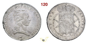 FIRENZE FERDINANDO III DI LORENA (1791-1801 e 1814-1824) Francescone da 10 Paoli 1794 senza sigla dell'incisore al D/ Gig. 21 Ag g 27,23 mm 41 • Estre...