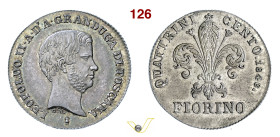 FIRENZE LEOPOLDO II DI LORENA (1824-1859) Fiorino 1848 MIR 453/4 Pagani 136 Pucci 13 Ag g 6,81 mm 24 • Bellissima patina di monetiere FDC