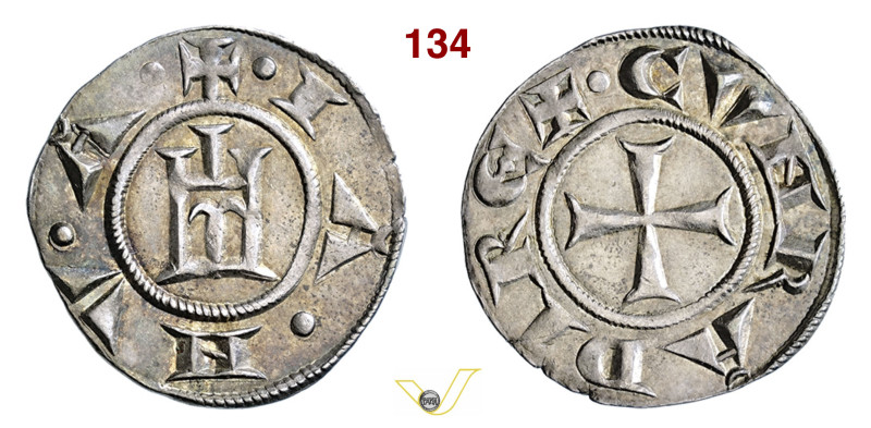 GENOVA REPUBBLICA (1139-1339) Grosso da 6 Denari D/ Castello R/ Croce MIR 12 CNI...