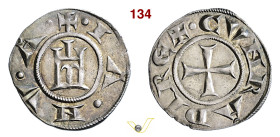 GENOVA REPUBBLICA (1139-1339) Grosso da 6 Denari D/ Castello R/ Croce MIR 12 CNI 101/103 Ag g 1,71 mm 20 • Bella patina SPL