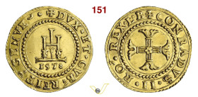 GENOVA DOGI BIENNALI, II fase (1541-1637) Doppia 1578 sigle LB D/ Castello R/ Croce fogliata MIR 205/10 CNI 1/5 Au g 6,72 mm 26 • Esemplare di grande ...