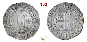 GENOVA DOGI BIENNALI, II fase (1541-1637) Scudo 1611 D/ Castello coronato, affiancato da due crocette R/ Croce con stelle nei quarti MIR 220/2 Ag g 38...