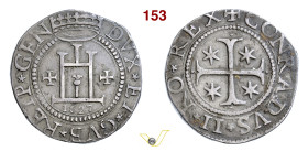 GENOVA DOGI BIENNALI, II fase (1541-1637) Scudo 1627 D/ Castello coronato, affiancato da due crocette R/ Croce con stelle nei quarti MIR 220/14 CNI 5/...