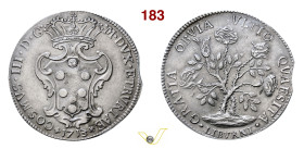 LIVORNO COSIMO III DE' MEDICI (1670-1723) Pezza della rosa 1713 D/ Stemma coronato R/ Pianta di rose MIR 66/11 Ag g 26,07 mm 41 • Ex Nomisma 41/677 SP...