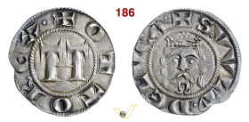 LUCCA REPUBBLICA, a nome di Ottone IV (1209-1315) Grosso da 12 Denari D/ Monogramma di Ottone R/ Il Volto Santo coronato MIR 114 CNI 12 Ag g 1,78 mm 2...