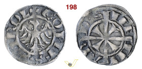 MERANO MAINARDO II (1258-1295) Tirolino D/ Aquila ad ali spiegate R/ Doppia croce concentrica MIR 175 Ag g 1,42 mm 20 q.BB