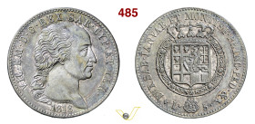 VITTORIO EMANUELE I 1802-1821) 5 Lire 1818 Torino MIR 1030c Pagani 12 Ag g 25,03 mm 37 BB÷SPL