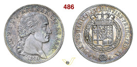 VITTORIO EMANUELE I 1802-1821) 5 Lire 1820 Torino MIR 1030d Pagani 14 Ag g 24,97 mm 37 BB÷SPL