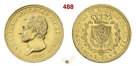 CARLO FELICE (1821-1831) 40 Lire 1822 Torino MIR 1033a Pagani 39 Au g 12,86 mm 26 BB÷SPL