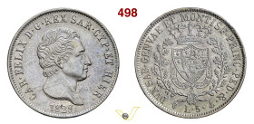 CARLO FELICE (1821-1831) 5 Lire 1829 Genova MIR 1035n Pagani 76 Ag g 25,00 mm 37 BB÷SPL