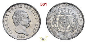 CARLO FELICE (1821-1831) 5 Lire 1830 Genova MIR 1035p Pagani 78 Ag g 25,02 mm 37 SPL