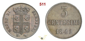 CARLO ALBERTO (1831-1849) 5 Centesimi e 3 Centesimi 1842 Torino Cu • Tot. 2 pz. BB e SPL
