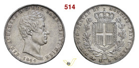 CARLO ALBERTO (1831-1849) 5 Lire 1844 Torino MIR 1047ae Pagani 256 Ag g 25,04 mm 37 SPL