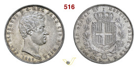 CARLO ALBERTO (1831-1849) 5 Lire 1847 Genova MIR 1047aj Pagani 261 Ag g 24,99 mm 37 SPL