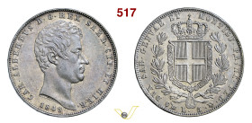 CARLO ALBERTO (1831-1849) 5 Lire 1849 Genova MIR 1047an Pagani 265 Ag g 25,04 mm 37 SPL