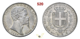 VITTORIO EMANUELE II, Re di Sardegna (1849-1861) 5 Lire 1858 Torino MIR 1057q Pagani 386 Ag g 24,94 mm 37 SPL+