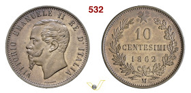 VITTORIO EMANUELE II (1861-1878) 10 Centesimi 1862 Milano MIR 1092a Pagani 538 Cu g 10,04 mm 30 FDC