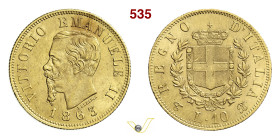 VITTORIO EMANUELE II (1861-1878) 10 Lire 1863 Torino MIR 1079b Pagani 477 Au g 3,21 mm 18,5 SPL