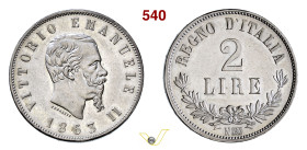 VITTORIO EMANUELE II (1861-1878) 2 Lire 1863 "valore" Napoli MIR 1084a Pagani 508 Ag g 9,98 mm 27 SPL