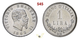 VITTORIO EMANUELE II (1861-1878) 1 Lira 1863 Milano MIR 1086a Pagani 516 Ag g 4,98 mm 23 SPL